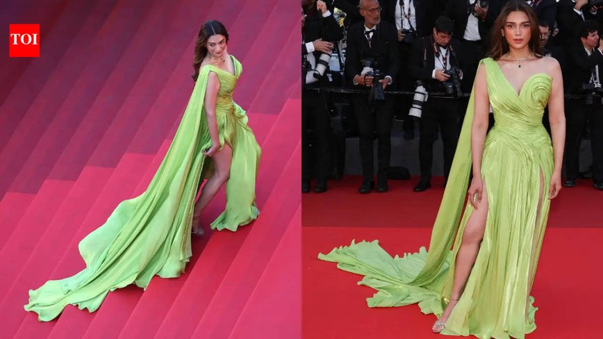 Aditi Rao Hydari Lights Up Cannes with Neon Glam in Tony Ward Couture