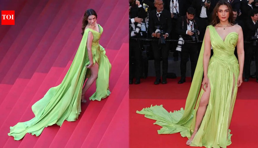 Aditi Rao Hydari Lights Up Cannes with Neon Glam in Tony Ward Couture