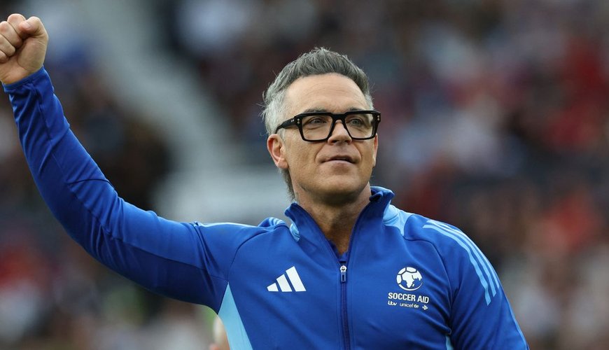 Robbie Williams' Off-Camera Gesture Steals the Show at Soccer Aid